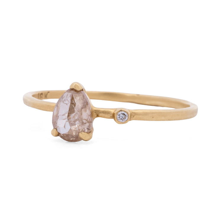 0.44ct Champagne Pear Shaped Diamond Ring