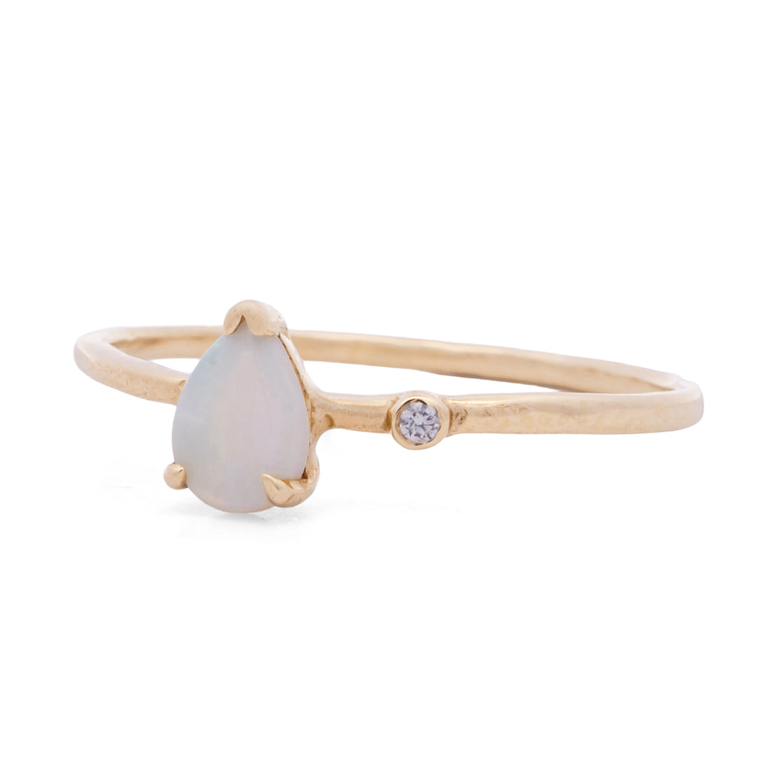 Pear Shaped Australian Opal Ring