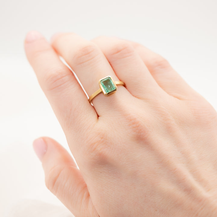 Bezel Set Columbian Emerald Ring