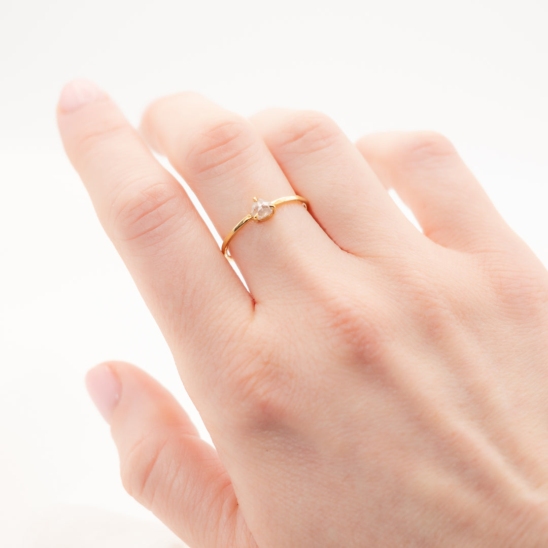 0.21ct Soft Trillion Cut Champagne Diamond Ring