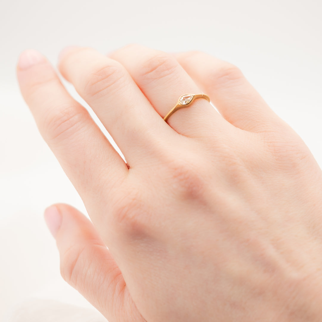 0.38ct Horizontal Pear Shaped Diamond Ring