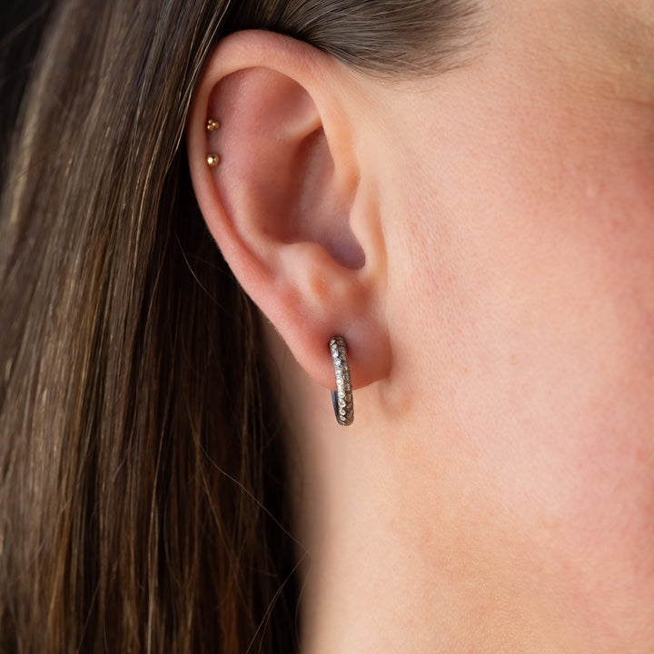 Medium Gypsy Double Diamond Hoop Earrings