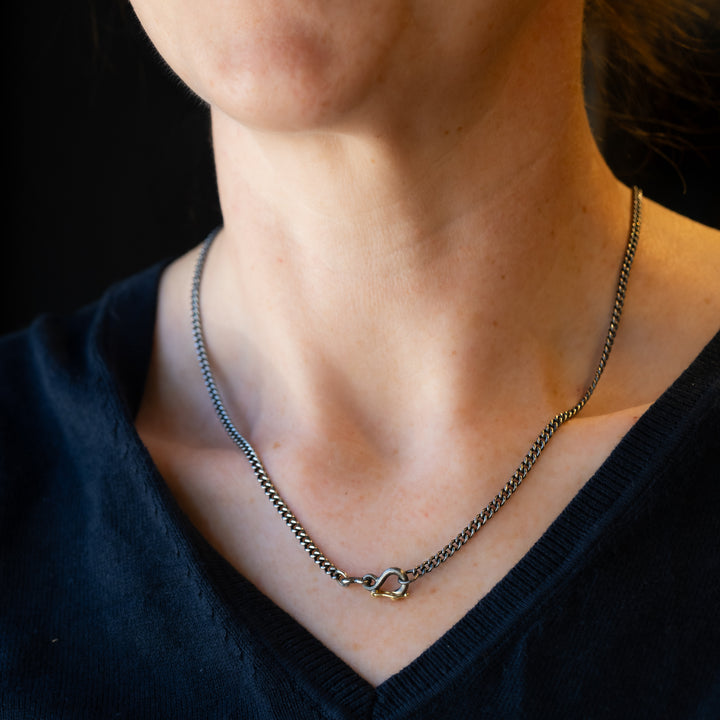 Curbed Link Safety Clasp Necklace