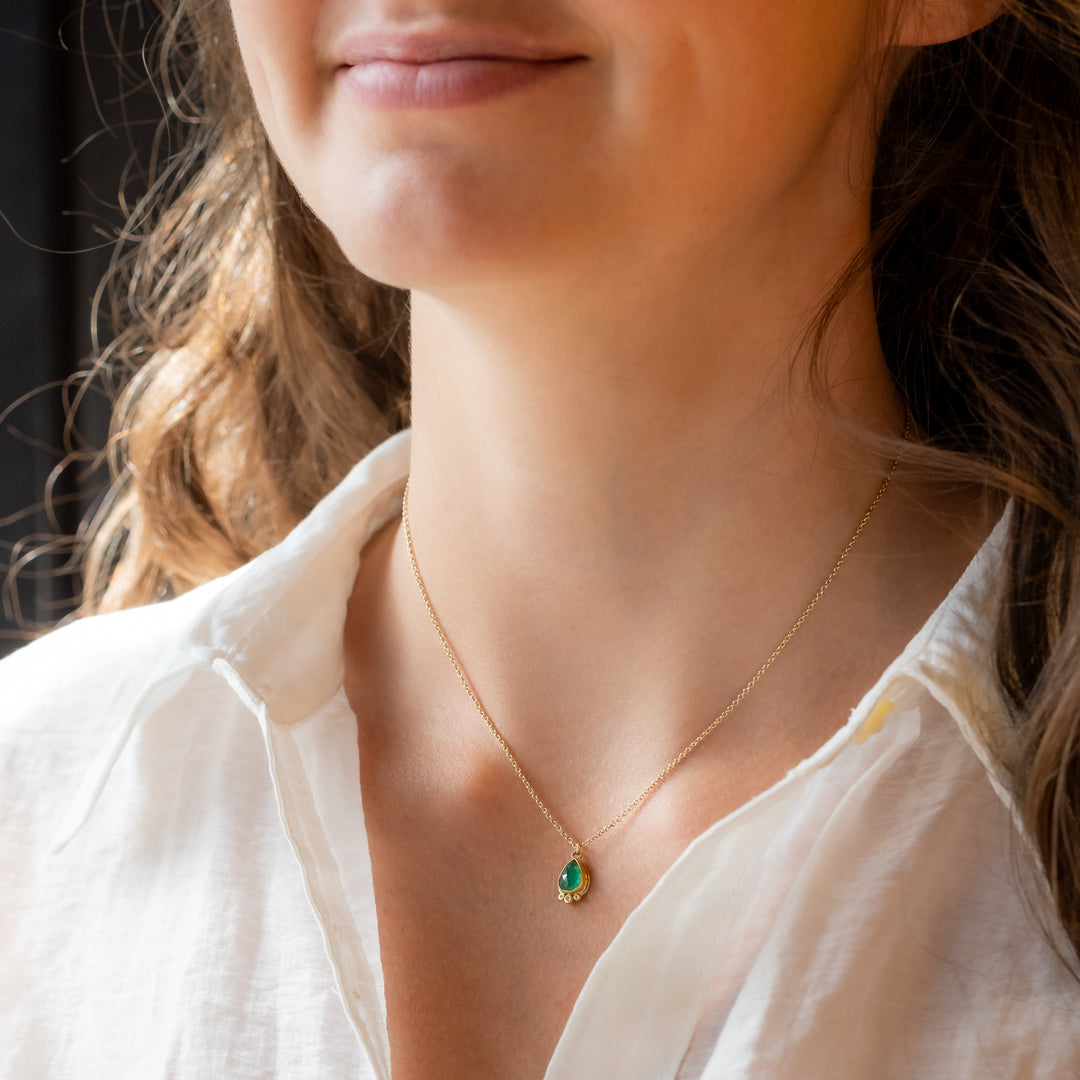 Teardrop Emerald Necklace