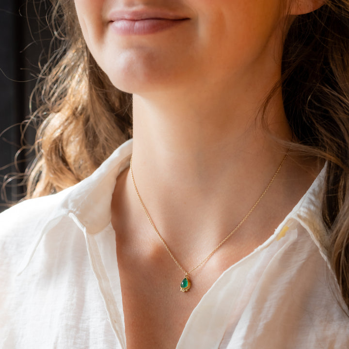 Teardrop Emerald Necklace