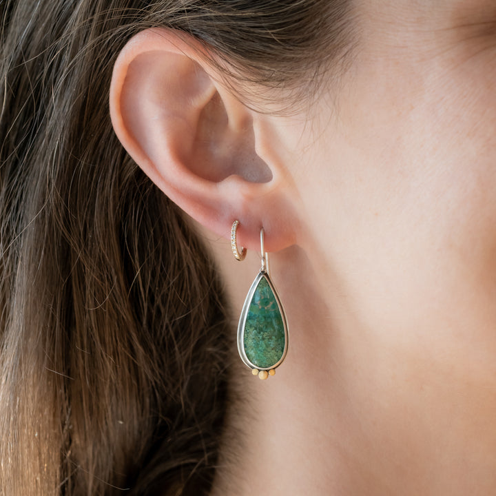 Teardrop Chrysocolla Drop Earrings