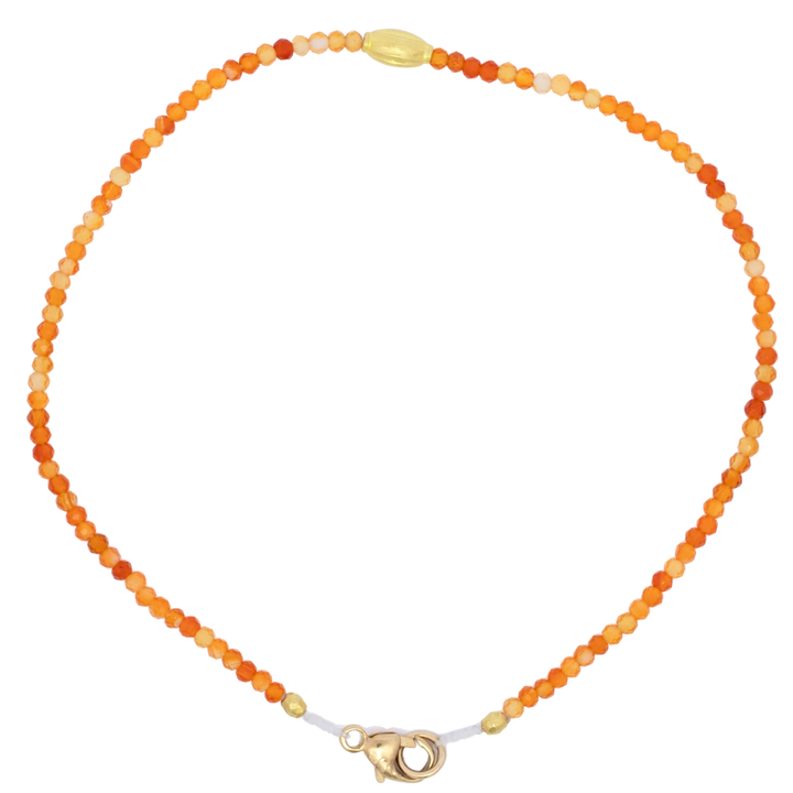 Carnelian & Gold Bead Bracelet