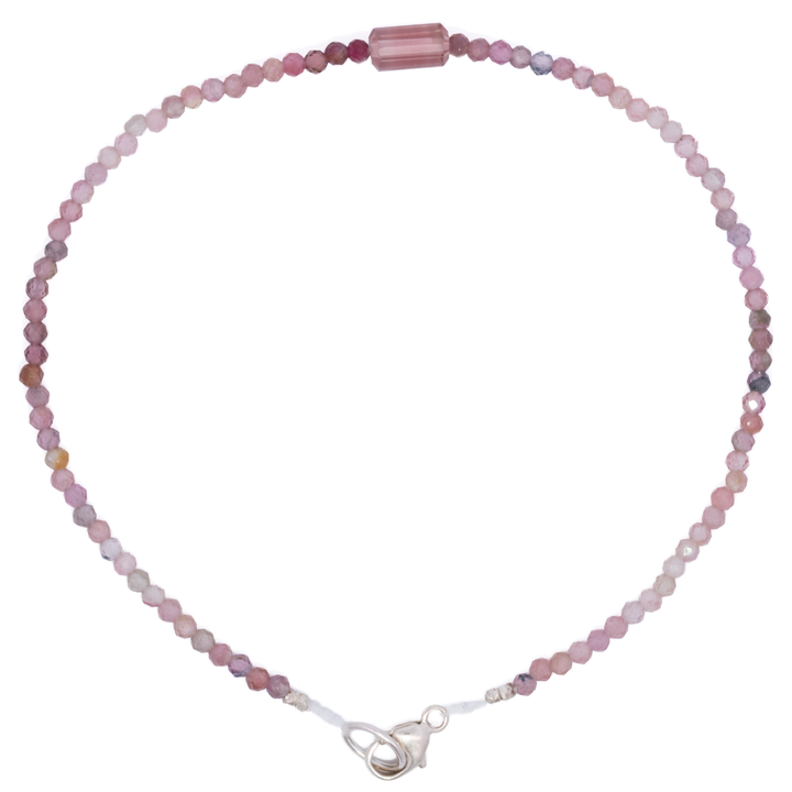 Mixed Pink Tourmaline Beaded Bracelet
