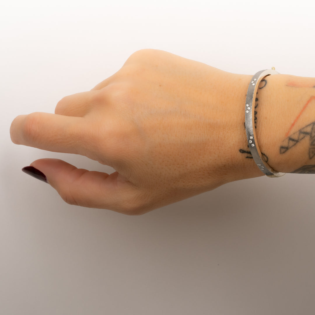 4mm Maru Lux Diamond Silver Bangle Bracelet