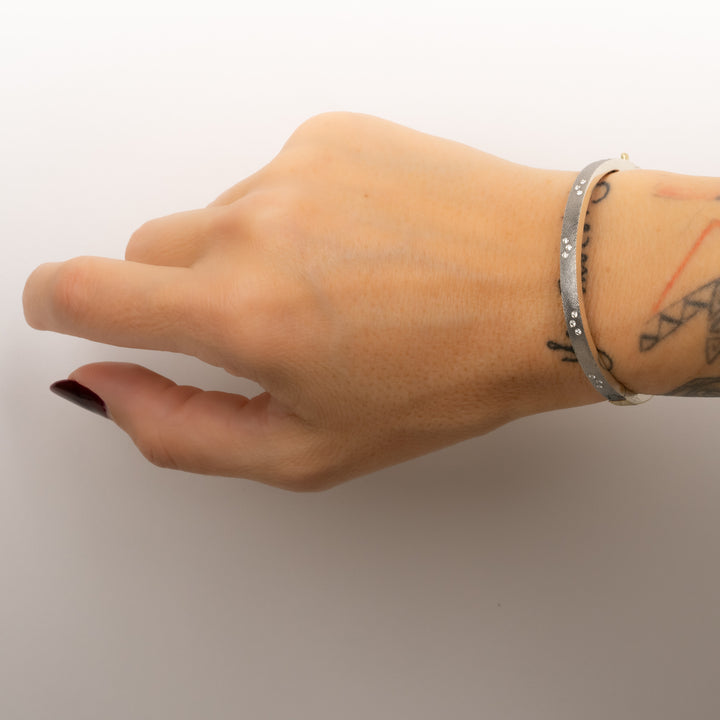 4mm Maru Lux Diamond Silver Bangle Bracelet