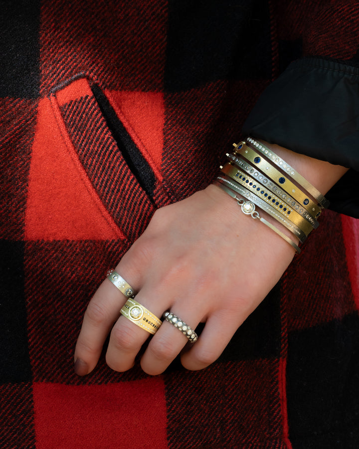 Trunk Show Round Diamond Bezel White Gold Bracelet