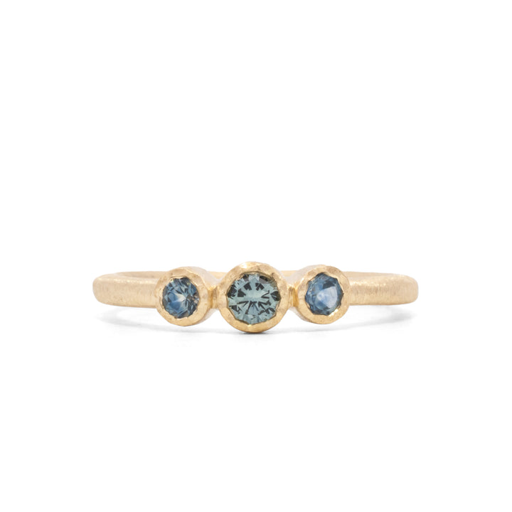 Triple Bezel Montana Sapphire Ring