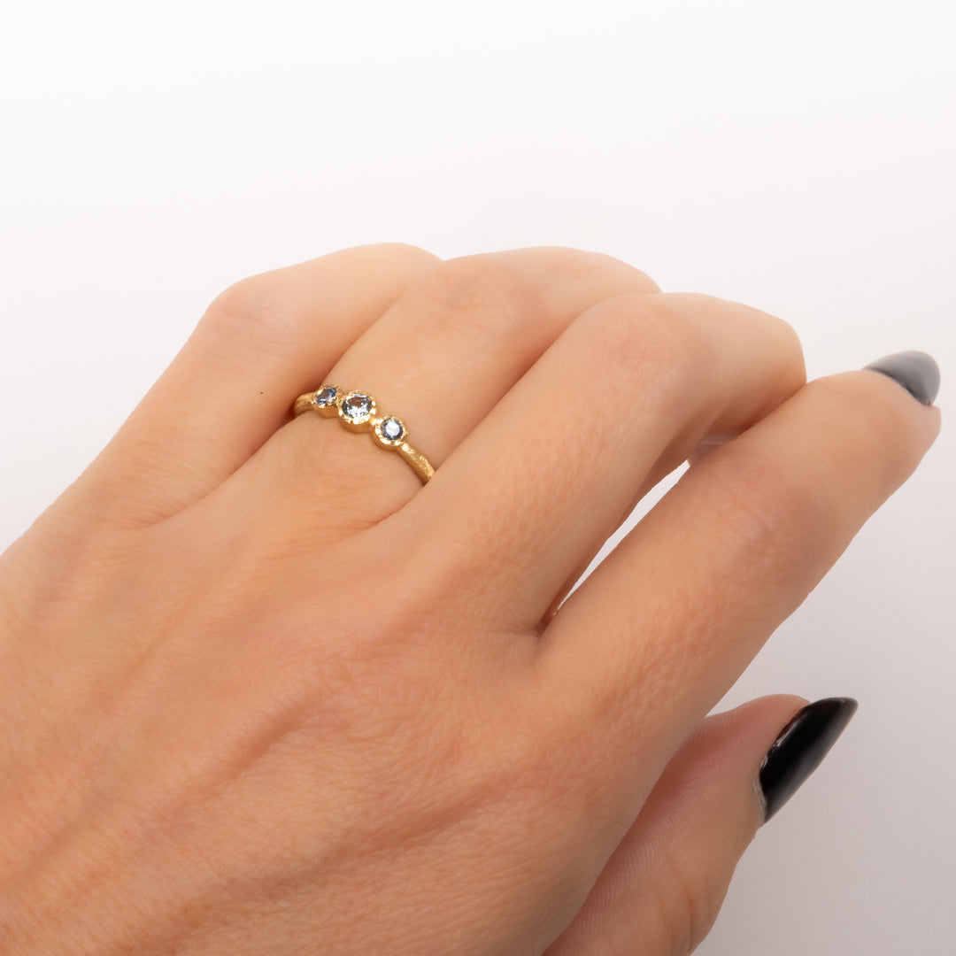 Triple Bezel Montana Sapphire Ring