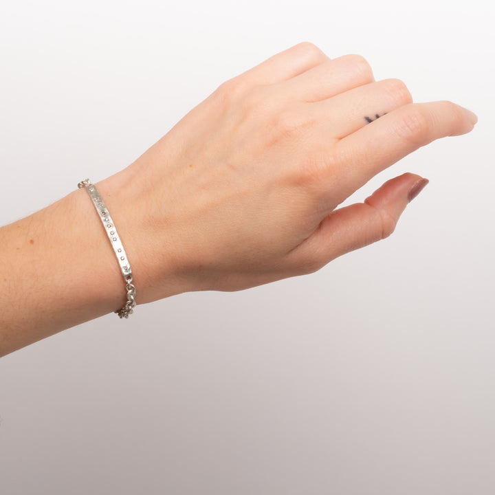 0.17 tcw Brown Diamond Hammered Bar Chain Link Bracelet