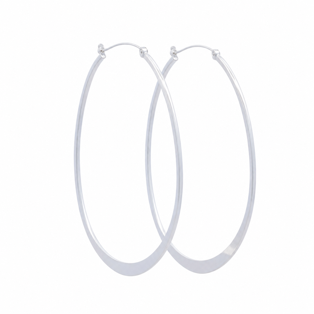 Large Flat Hoop Earrings