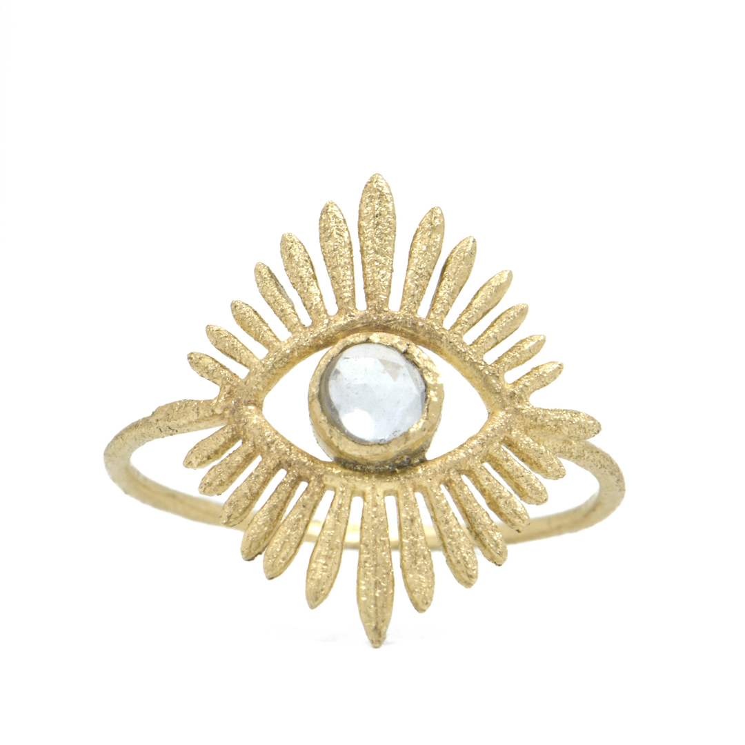 Acanthus 14K Yellow Gold Moonstone Luminous Eye Ring