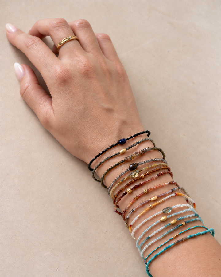 Pyrite & Gold Bead Bracelet