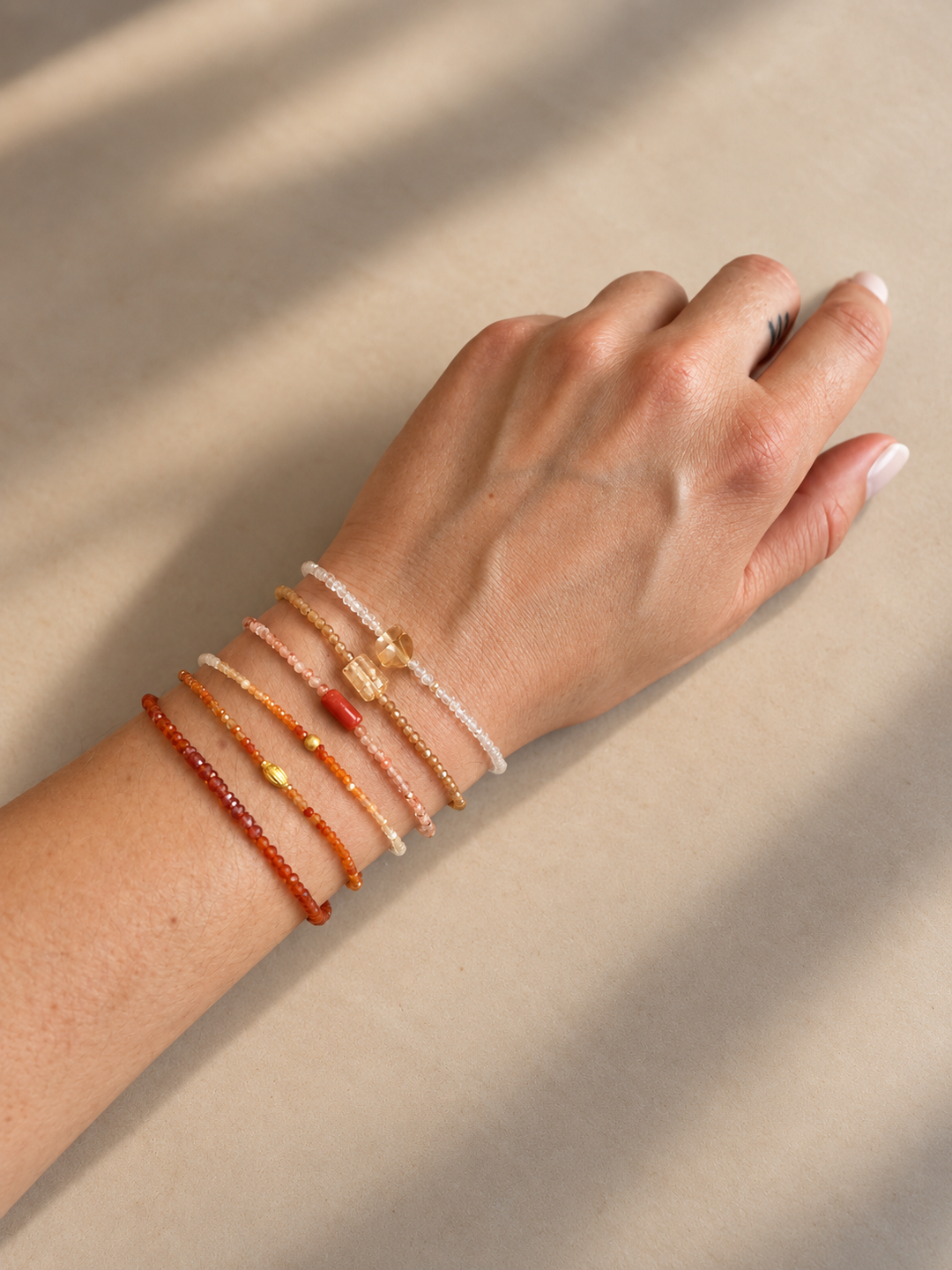 Ombre Fire Opal Beaded Bracelet