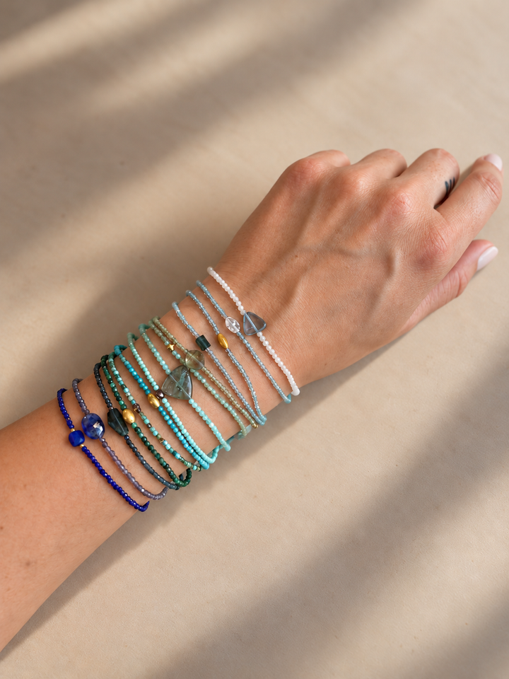 Iolite & Blue Sapphire Beaded Bracelet