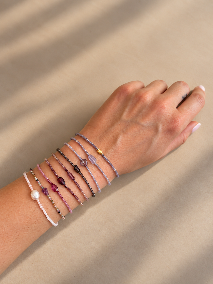 Pink Opal with Single Pearl Bracelet