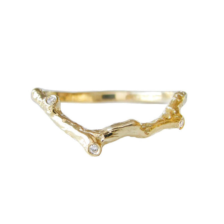 Misa Yellow Gold Cradle Vine Ring