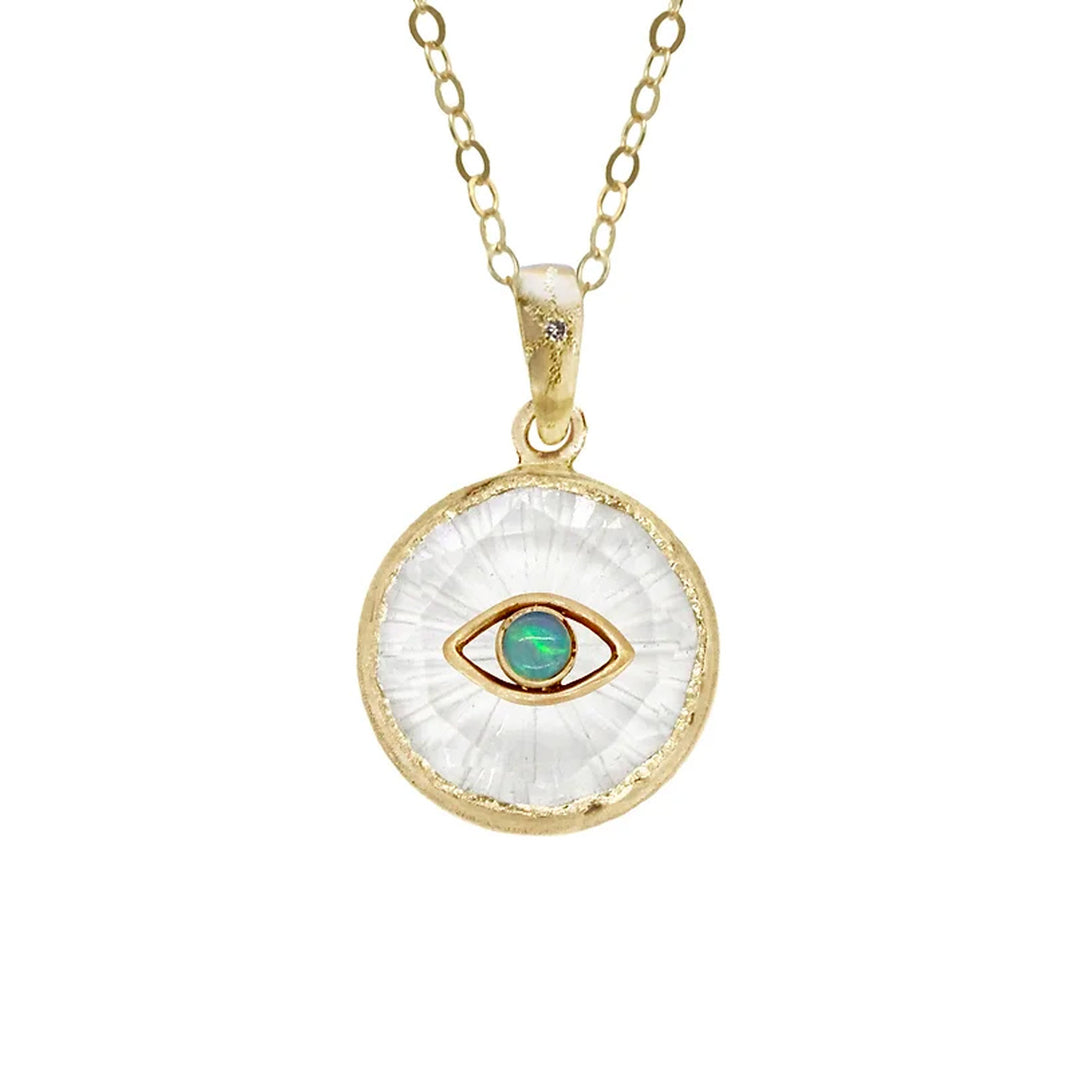 Acanthus 14K Yellow Gold Opal Eye Amulet Charm