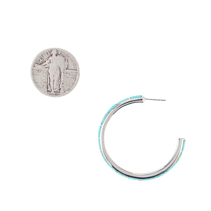 Santa Fe Turquoise Hoop Earrings