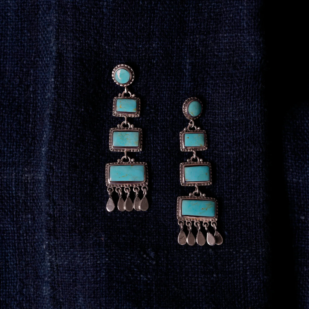 Peyote Bird Babylon Turquoise Drop Earrings