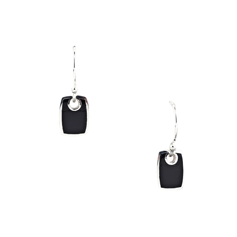 Peyote Bird Black Onyx Tab Earrings