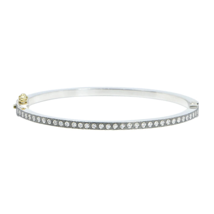 2.5mm Adam Silver Diamond Bangle Bracelet