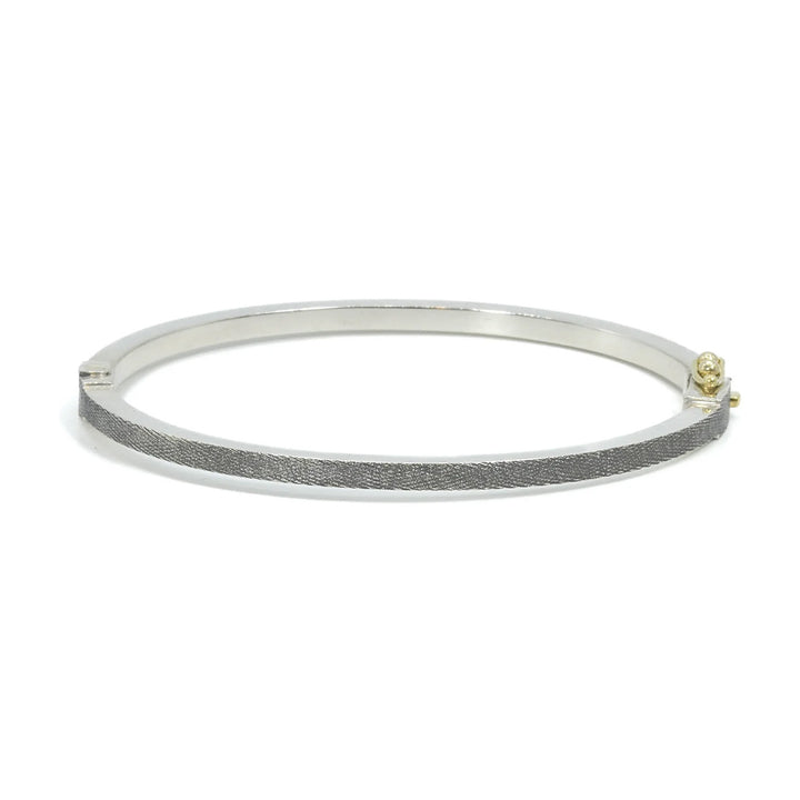 2.5mm Adam Silver Diamond Bangle Bracelet