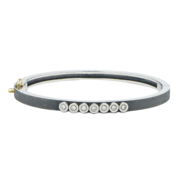 4mm Sophia Lux Diamond Silver Bangle Bracelet