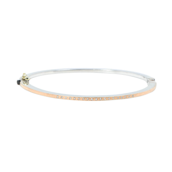 1.8mm Laura Rose Gold Diamond Bangle Bracelet