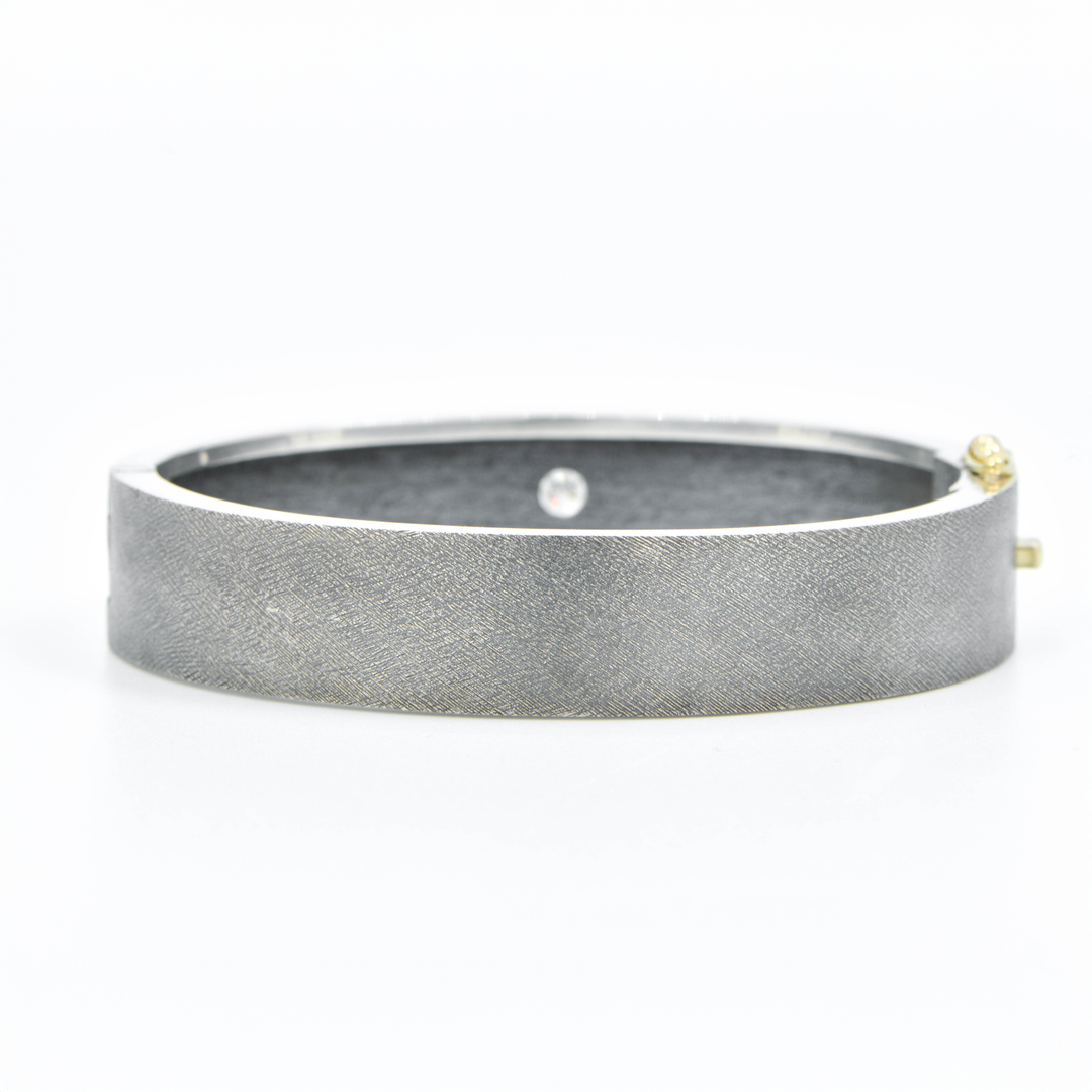 12mm Nori Diamond Silver Bangle Bracelet