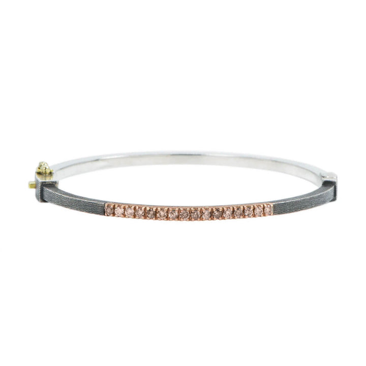 2.5mm Zoe Champagne Diamond Rose Gold and Silver Bracelet