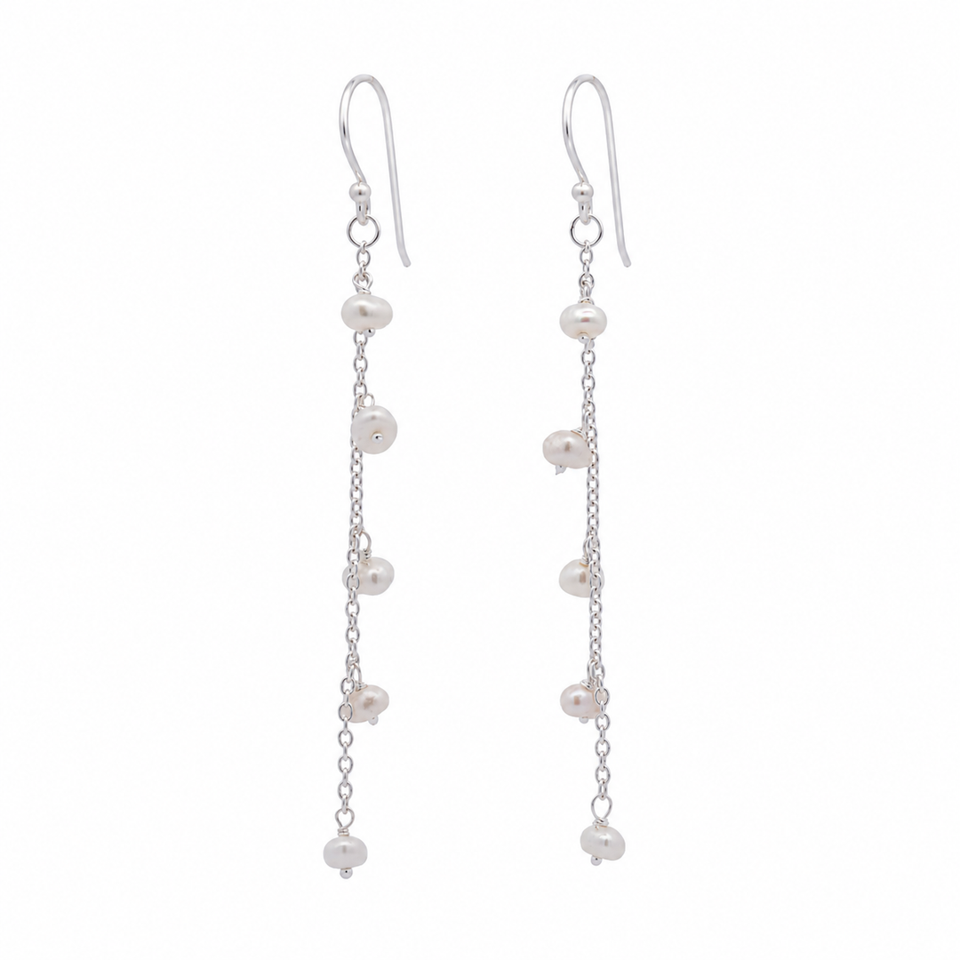 Pearl Chain Drop Earrings