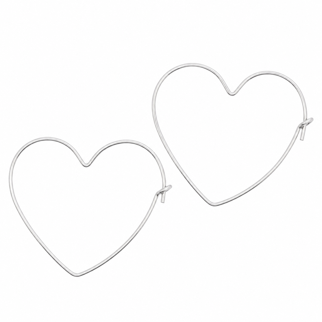 Heart Wire Hoop Earrings