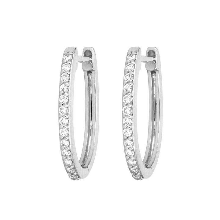 Classic Small Oval Pave Hoops