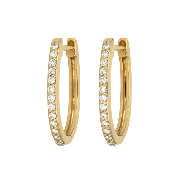 Classic Small Oval Pave Hoops