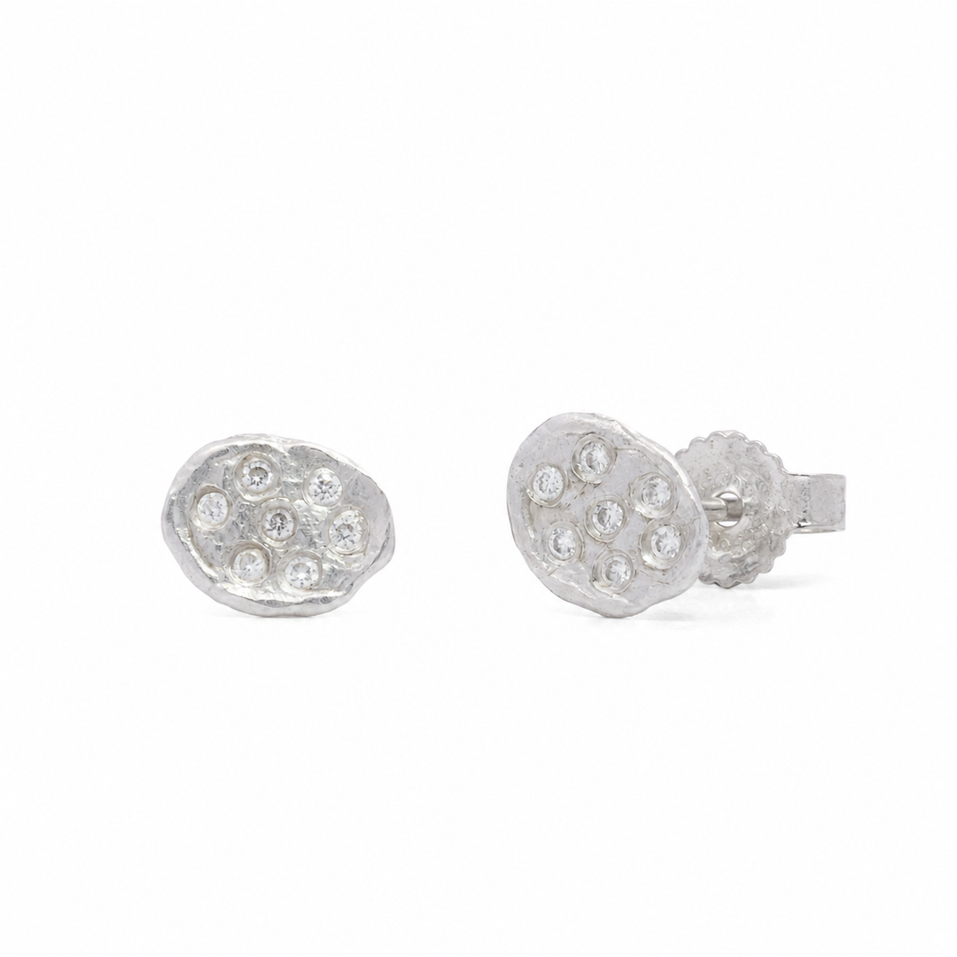 White gold diamond stud earrings