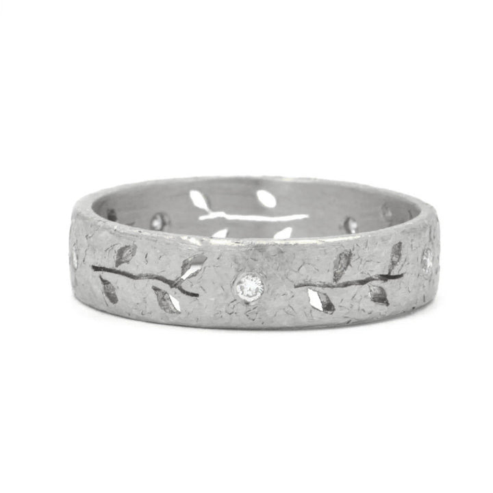 18K Palladium Leaf Band