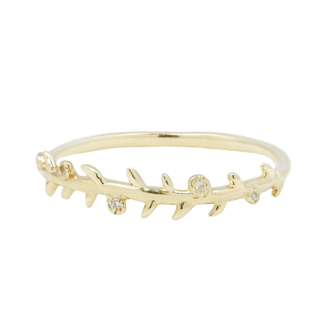 Aili Yellow Gold Branch Ring