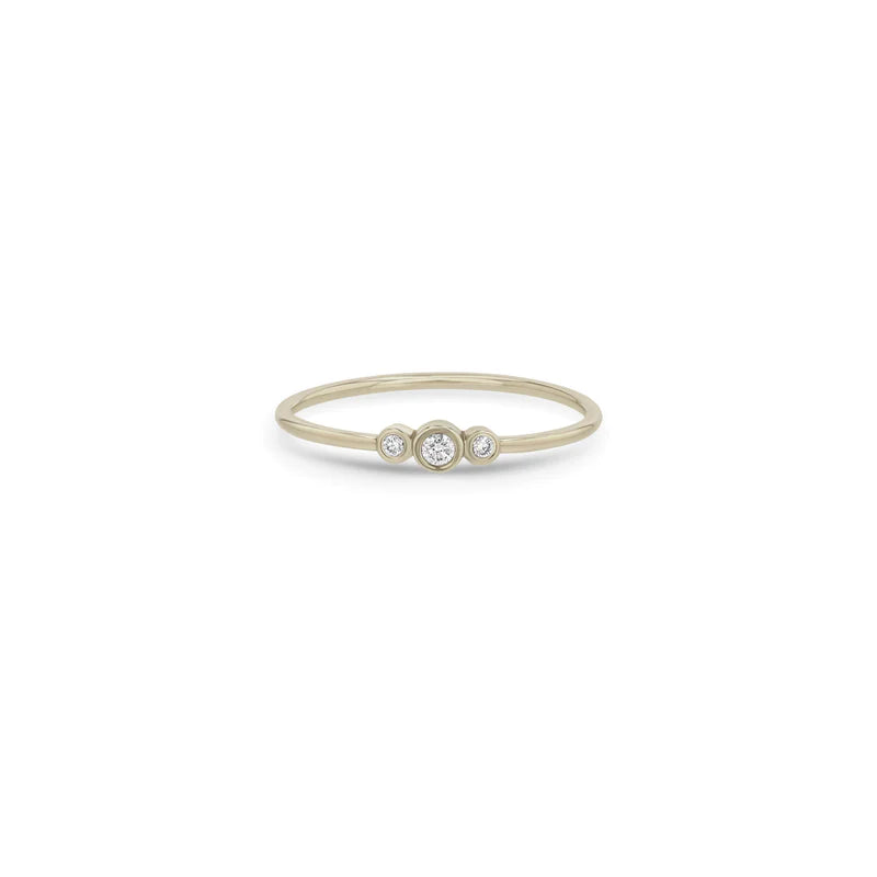 3 Small Graduated Diamond Bezel Ring