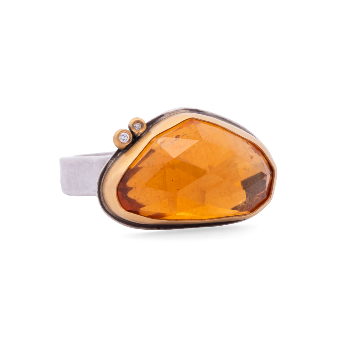 Citrine and Diamond Ring