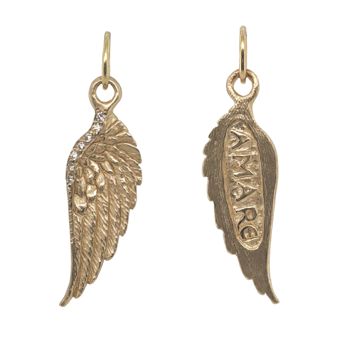 Large Feathered Wing Charm