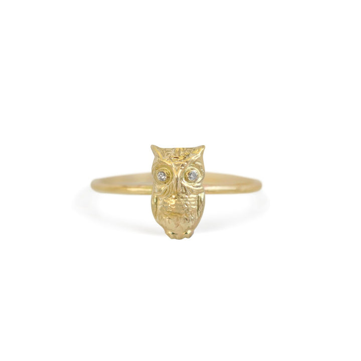 Diamond Eye Owl Ring