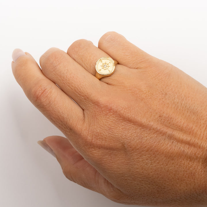 Compass Signet Ring