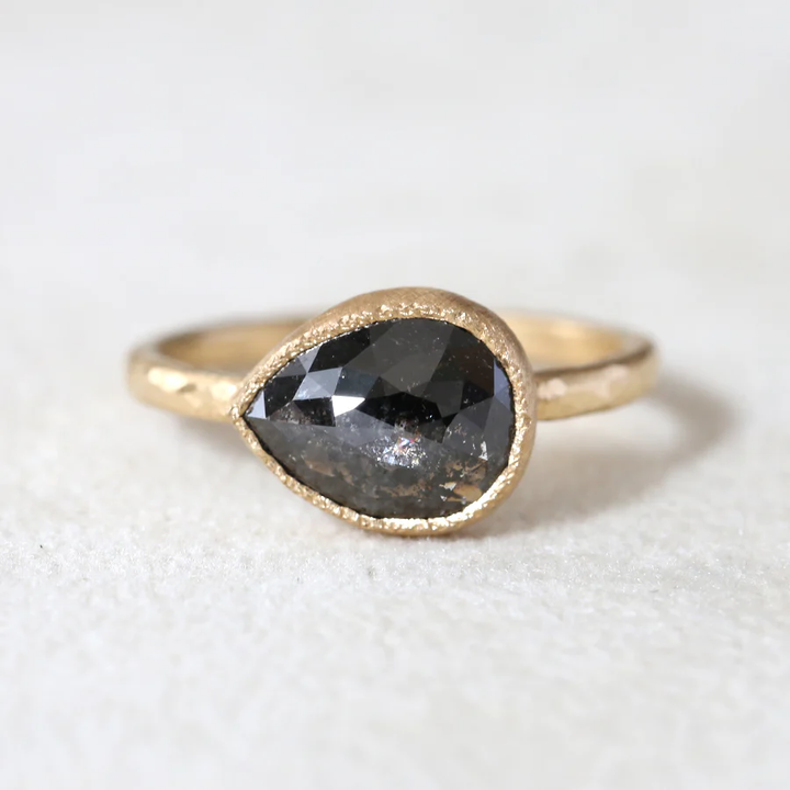 Trunk Show Black Pear Diamond Ring