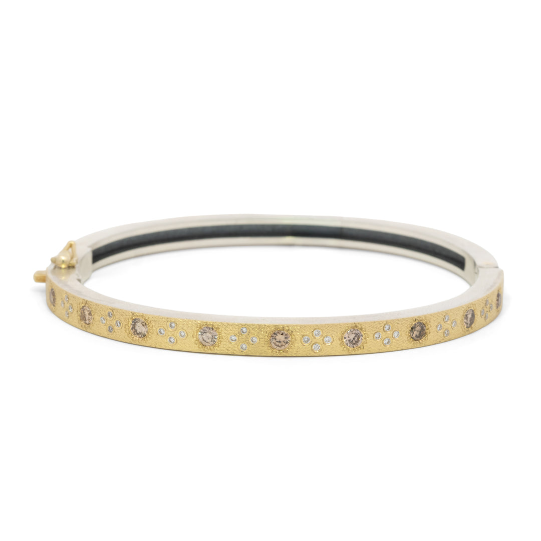 Trunk Show 4 mm Daphnie Champagne and White Diamond Bracelet