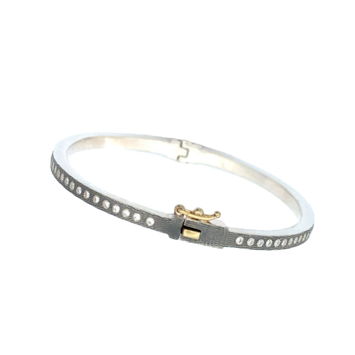 2.5mm Adam Silver All Diamond Bangle Bracelet